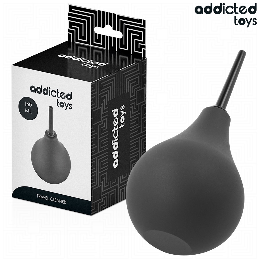 Πρωκτικό κλύσμα σιλικόνης 160 ml Addicted Toys σε μαύρο χρώμα για άνετο και ασφαλή καθαρισμό πριν το πρωκτικό σεξ