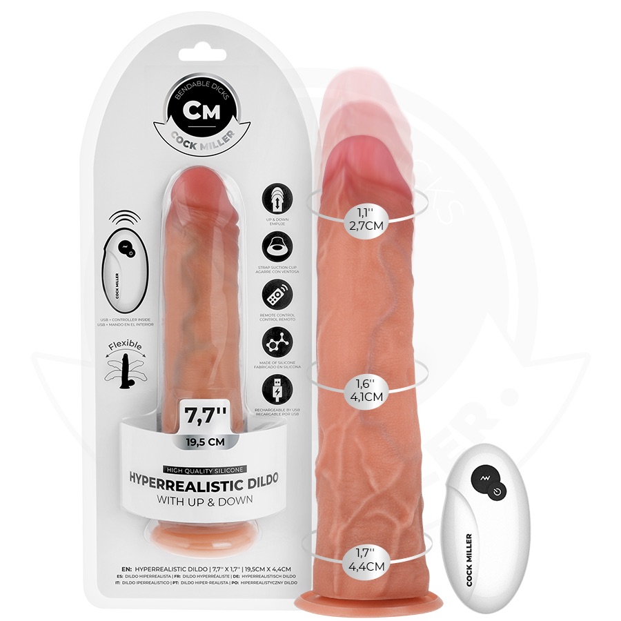 Ασύρματο Ρεαλιστικό Dildo 19,5cm με Παλινδρόμηση | Cock Miller 7.7