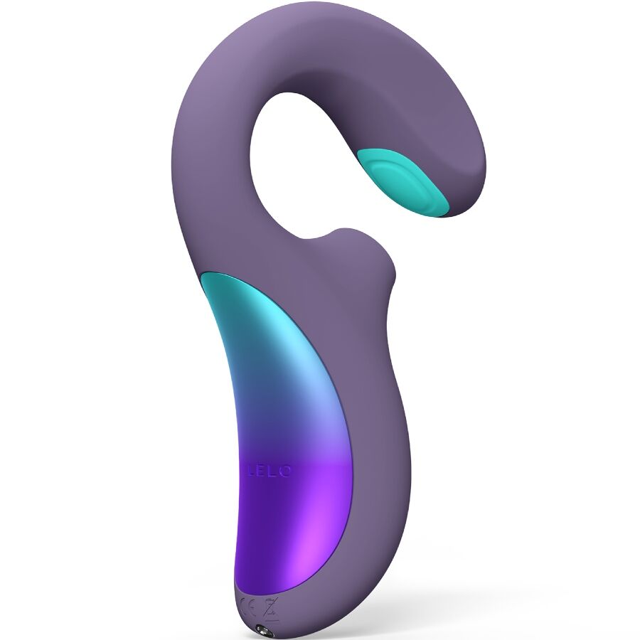 LELO Enigma Double Sonic, εργονομικός διπλός δονητής με καμπύλη για σημείο G και στόμιο αναρρόφησης κλειτορίδας σε μοβ σιλικόνη