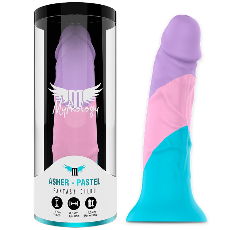 Ρεαλιστικό ομοίωμα πέους Mythology Asher Pastel Dildo 18cm με βεντούζα για hands-free χρήση.