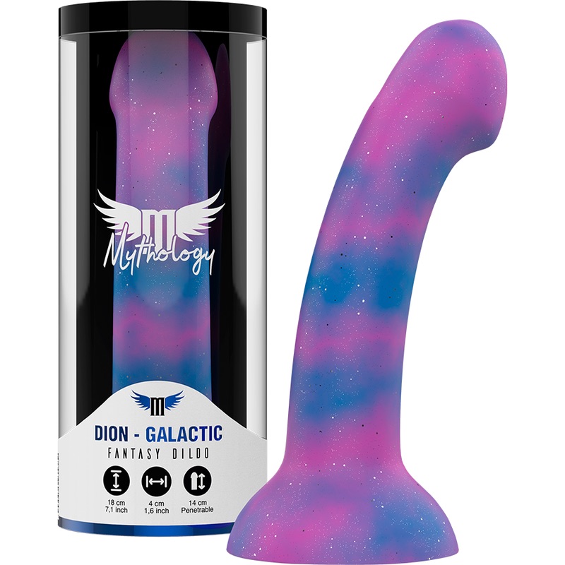 Κολπικό dildo με βεντούζα Mythology Dion Galactic 18cm σε μωβ απόχρωση για έντονη διέγερση.