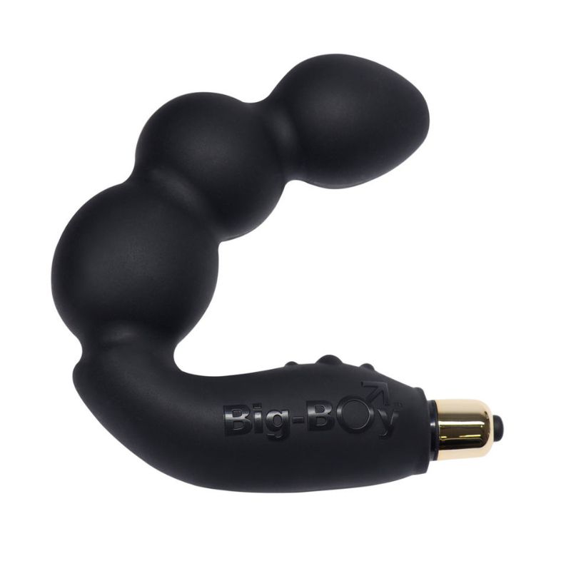 Rocks-Off Big Boy δονητής προστάτη σε μαύρο χρώμα με εργονομική καμπύλη για τριπλή διέγερση