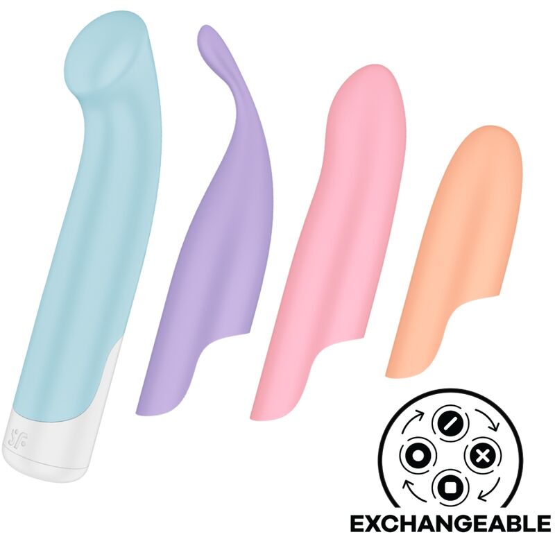 Δονητής Satisfyer Playful Four με 4 εναλλάξιμες κεφαλές για G-spot και κλειτοριδική διέγερση